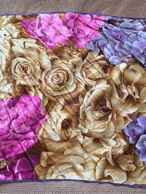 Echo Pink and Purple Floral Silk Scarf
